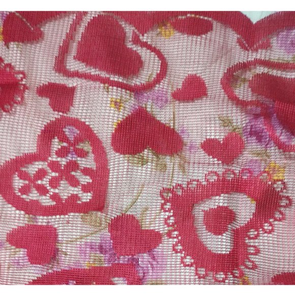 Valentines Day Table Runner Lace Heart Decorative Cloth Farmhouse Cottage Decor - Picture 8 of 8